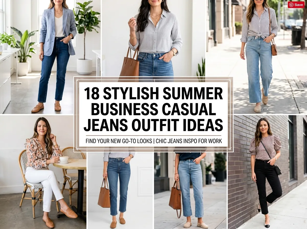 18 Stylish Summer Business Casual Jeans Outfit Ideas