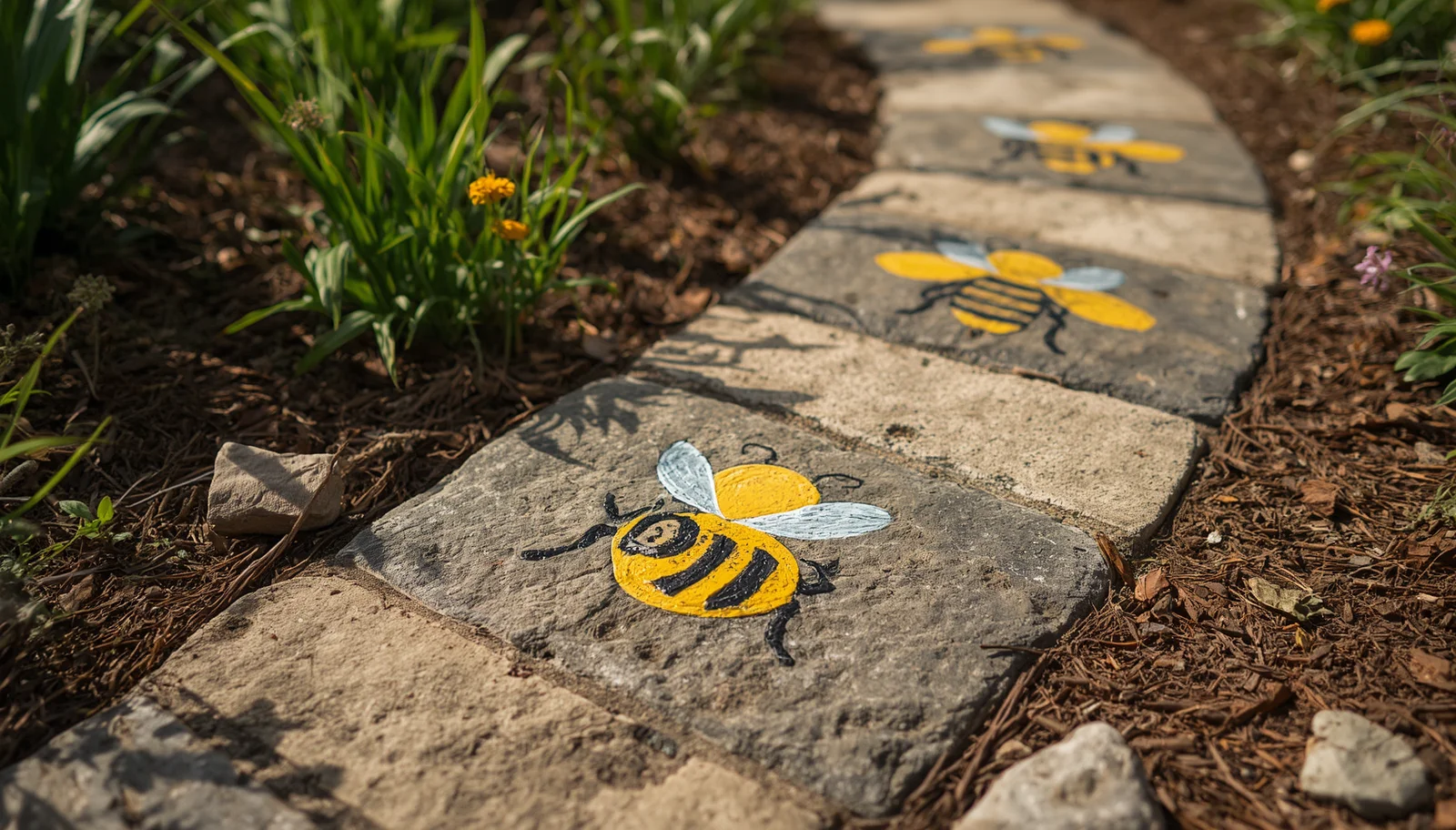 Bee-Themed Pathway Rocks