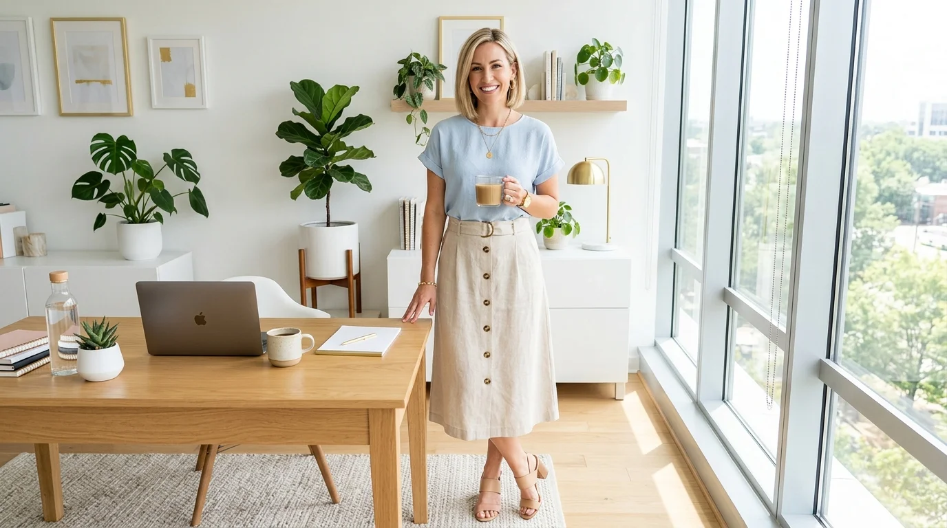 Button Front Skirt