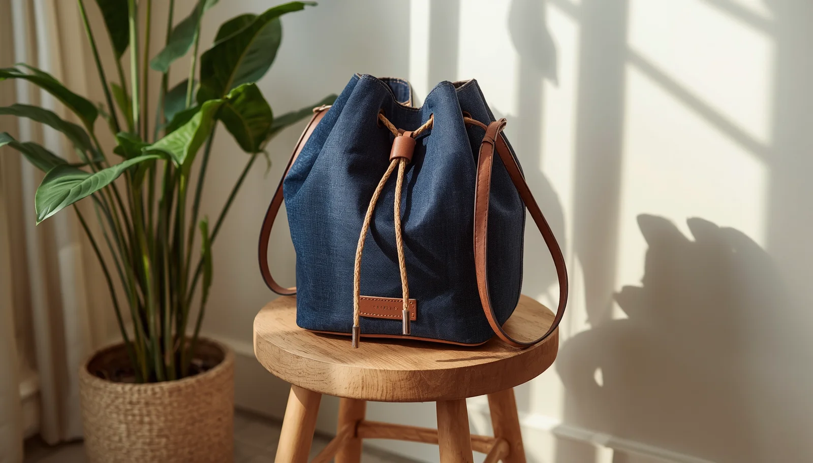 Denim Bucket Bag