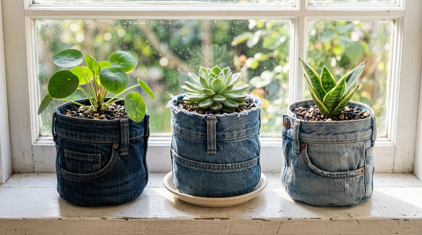 Denim Plant Holders