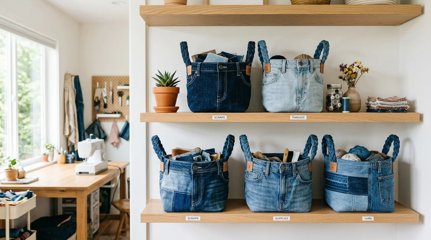Denim Storage Baskets