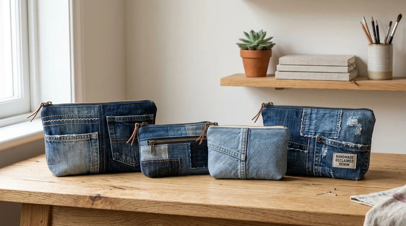 Denim Storage Pouches