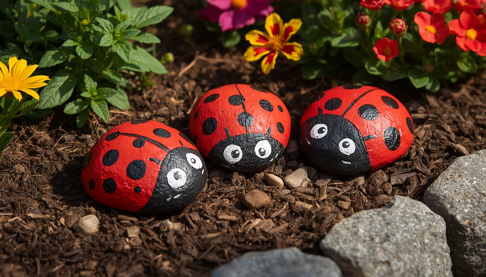 Ladybug Garden Rocks