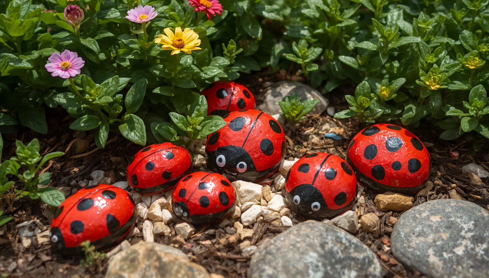 Ladybug Rock Cluster