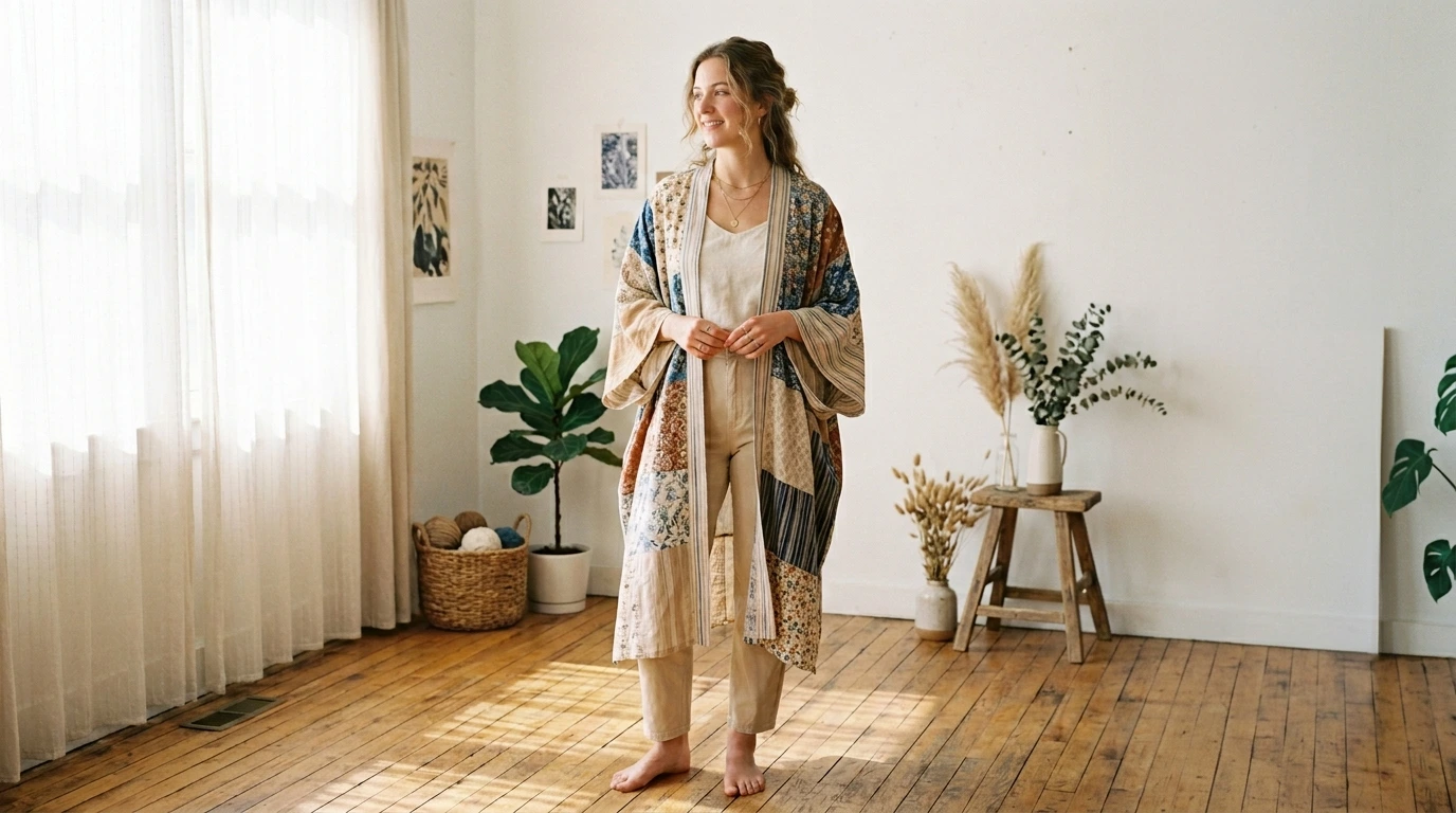Patchwork Kimono Layer