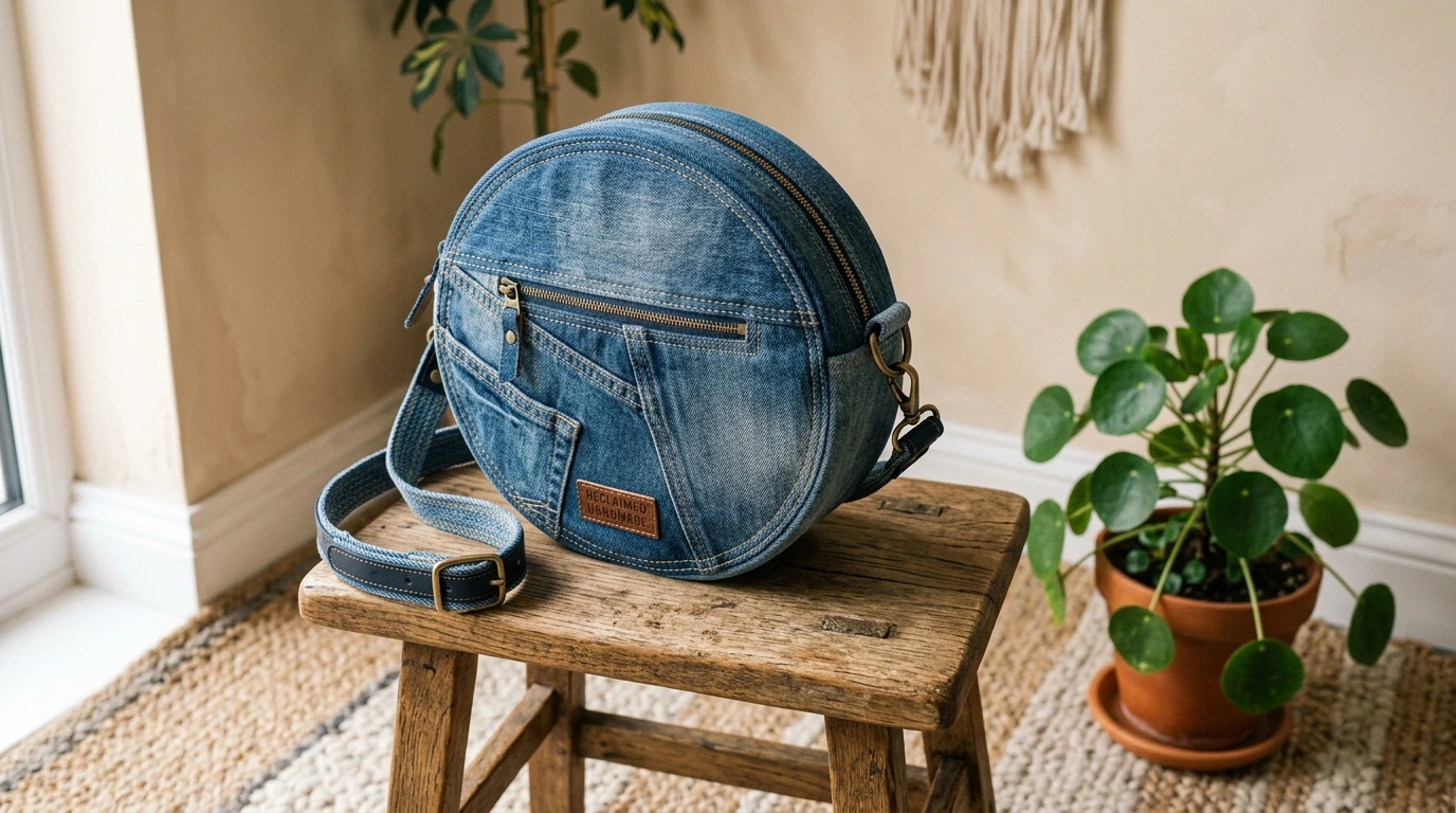 Round Denim Bag