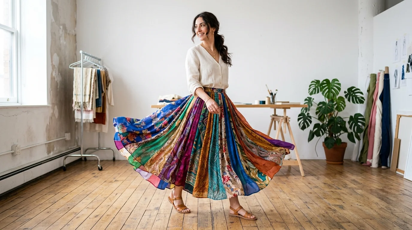 Scarf Panel Skirt