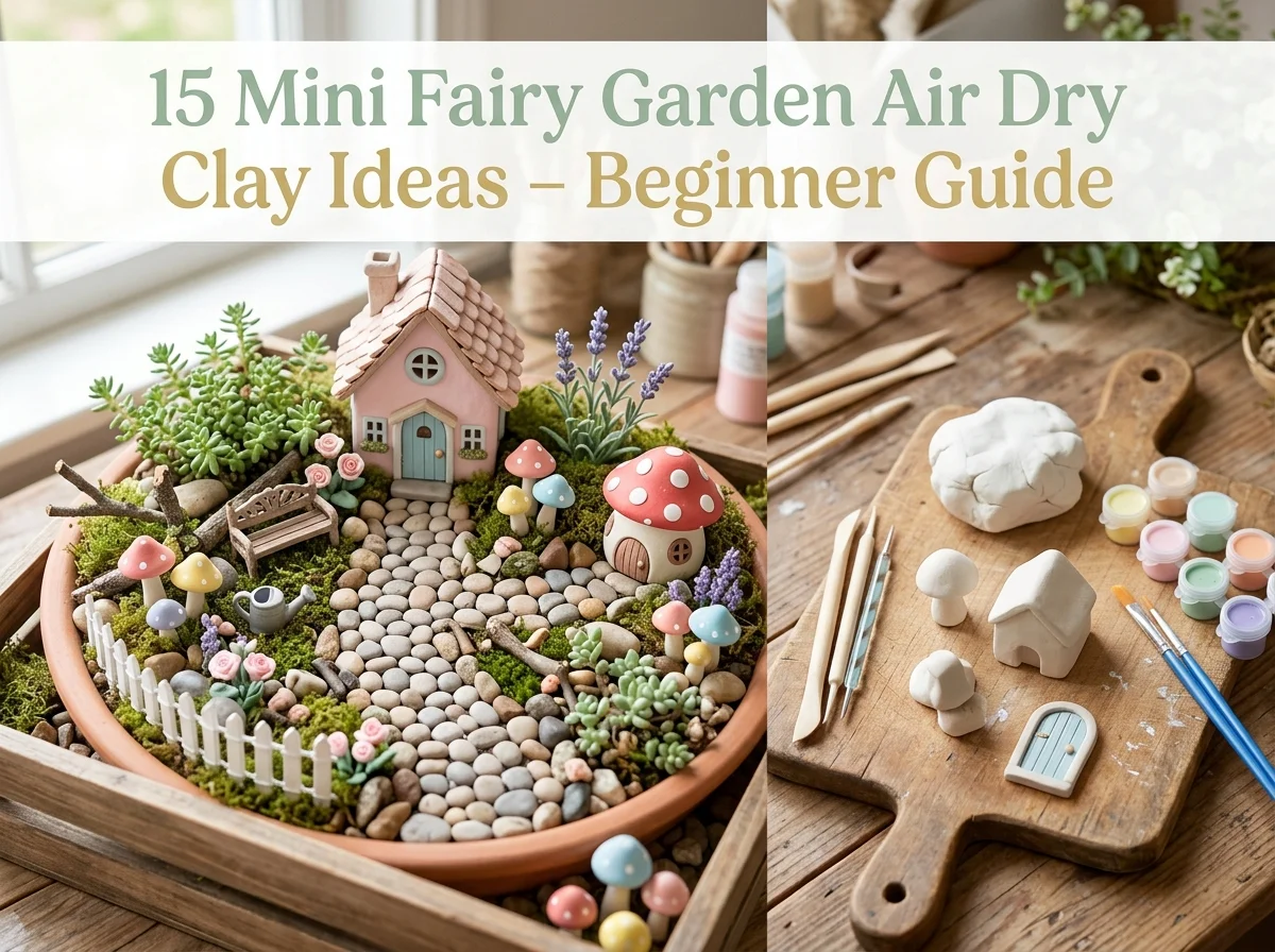 15 Mini Fairy Garden Air Dry Clay DIY Beginner Guide 