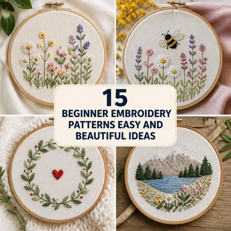 15 Beginner Embroidery Patterns Easy and Beautiful Ideas