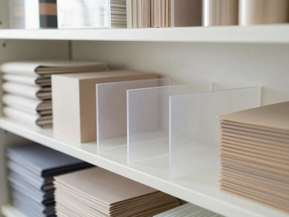 Acrylic Shelf Dividers - 15 Creative Craft Room Shelving Ideas for Storage