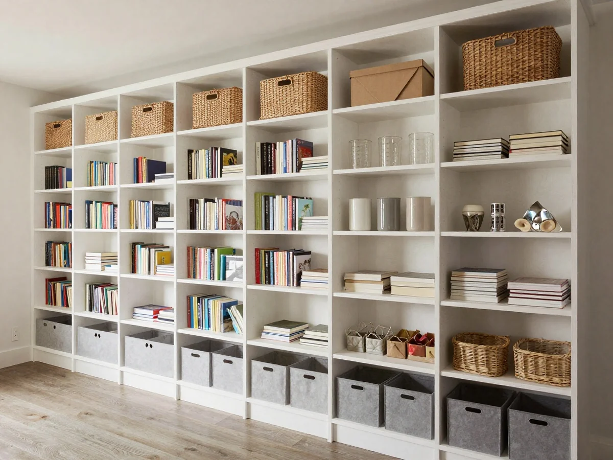 Built In Bookcases - 15 Creative Craft Room Shelving Ideas for Storage
