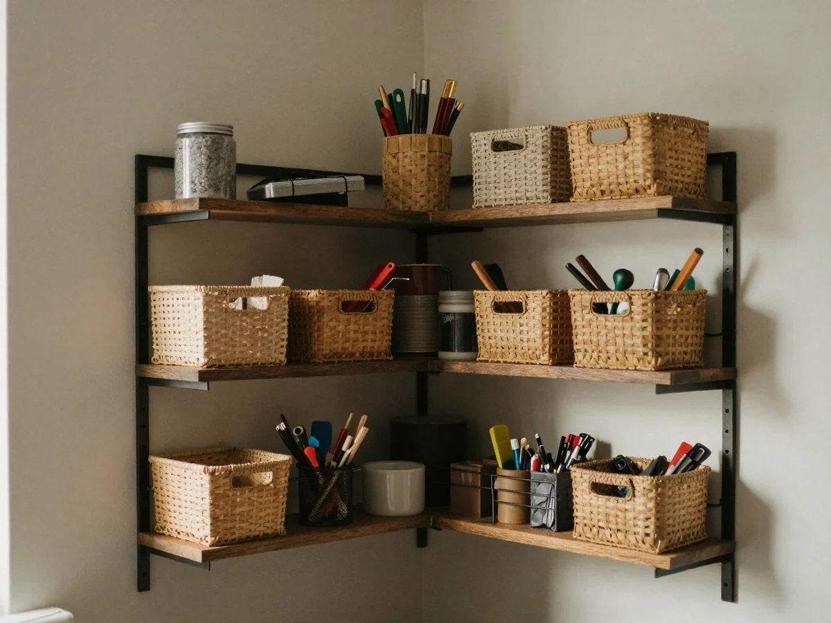 Corner Storage Shelves - 15 Creative Craft Room Shelving Ideas for Storage