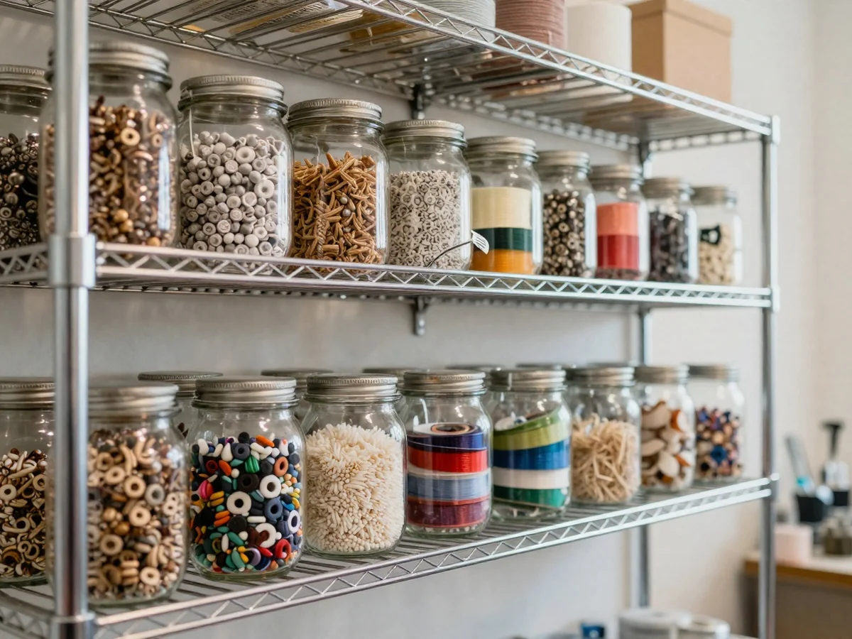 Open Wire Shelving - 15 Creative Craft Room Shelving Ideas for Storage