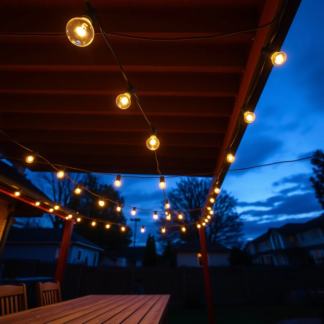 String Light Canopy - 15 DIY Backyard Ideas on a Budget for Home Makeover