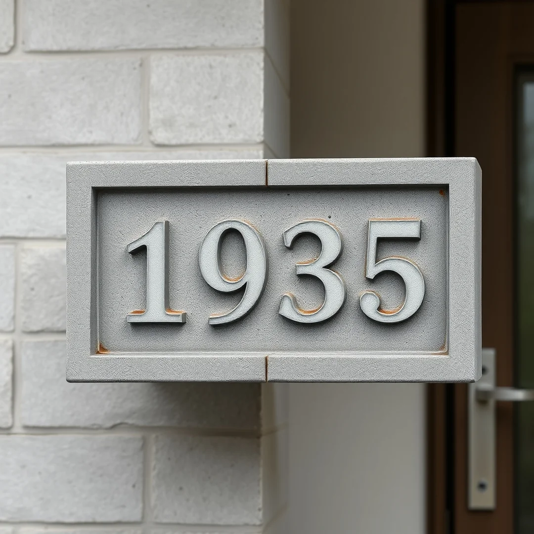 Concrete Block Sign - 15 Easy DIY House Number Sign Ideas for Modern Homes