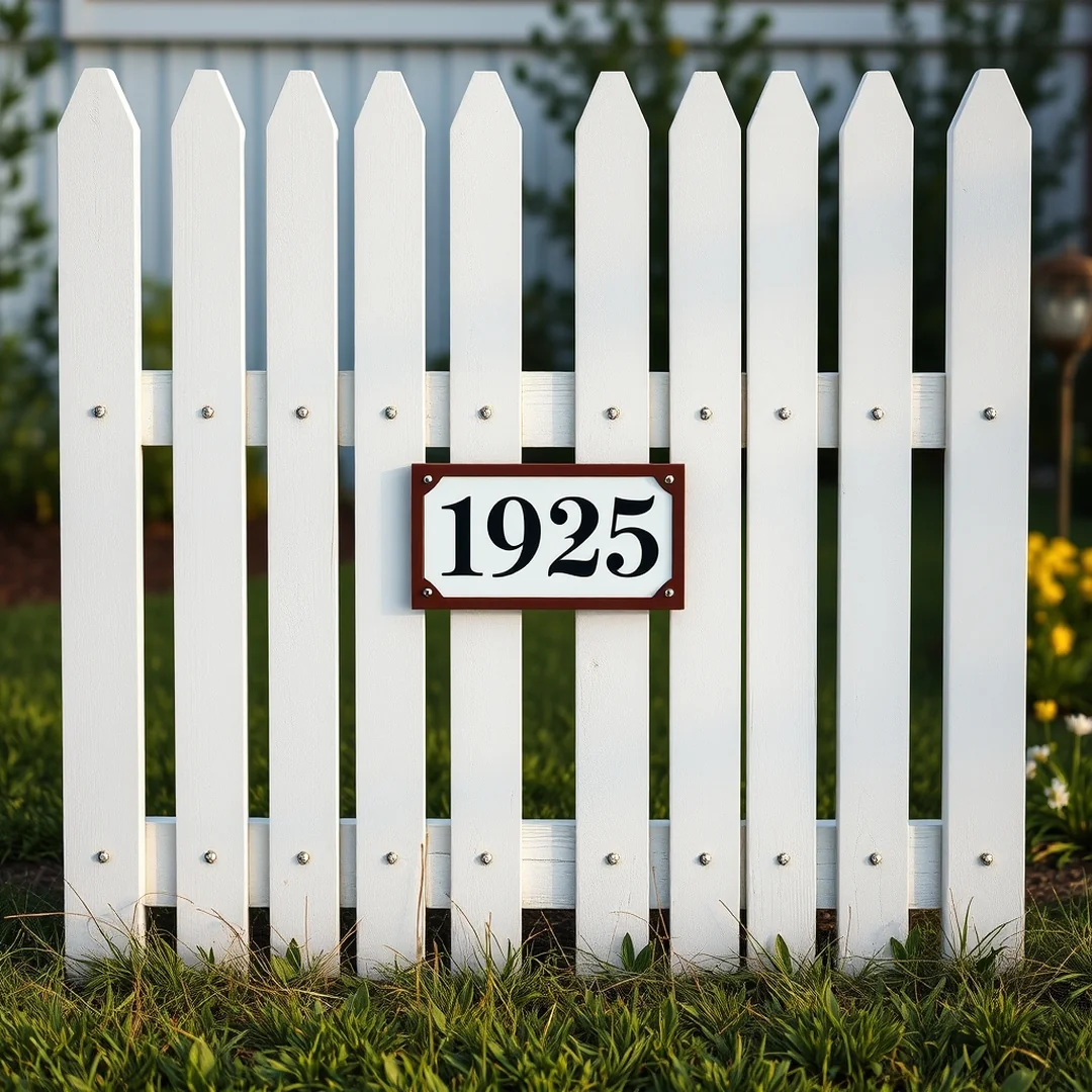 Painted Fence Pickets - 15 Easy DIY House Number Sign Ideas for Modern Homes