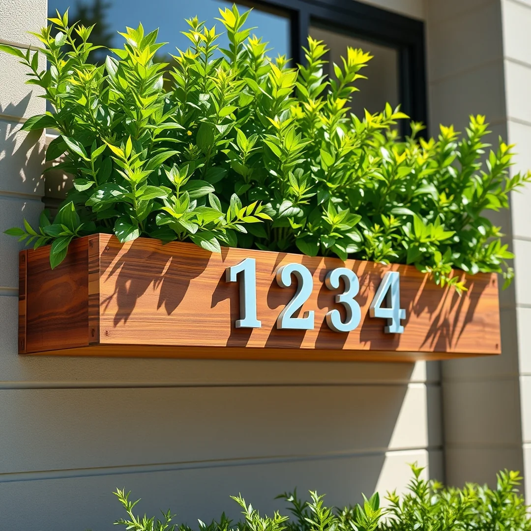 Planter Box Sign - 15 Easy DIY House Number Sign Ideas for Modern Homes