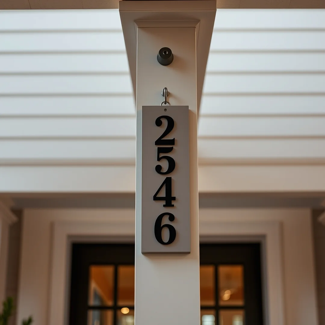 Vertical Hanging Sign - 15 Easy DIY House Number Sign Ideas for Modern Homes