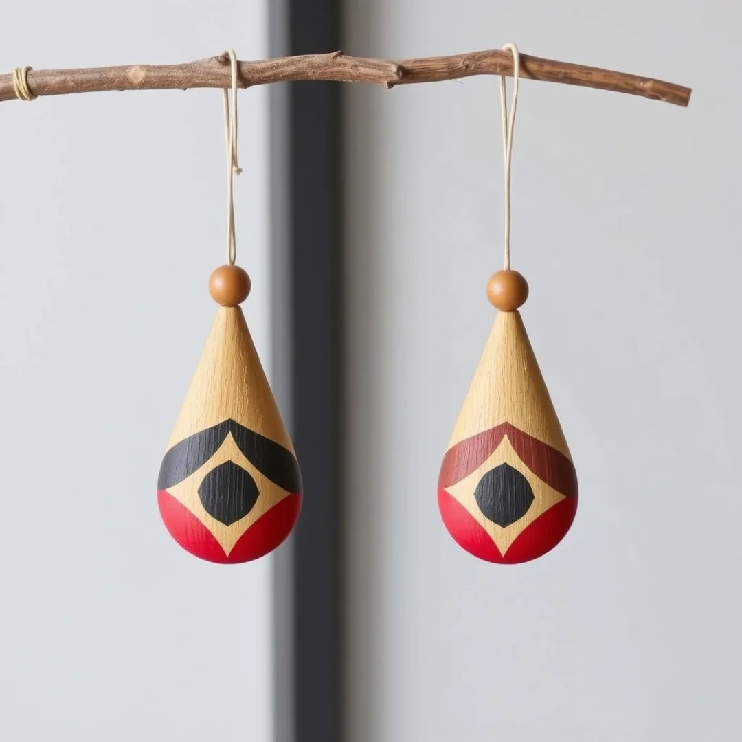 Geometric Painted Wood Drops - 15 Handmade Earrings Ideas Stylish Unique DIY Jewelry