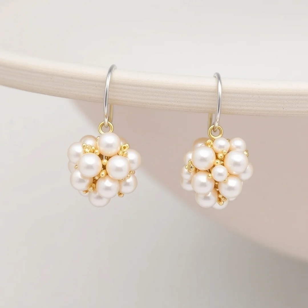 Pearl Cluster Hoops - 15 Handmade Earrings Ideas Stylish Unique DIY Jewelry