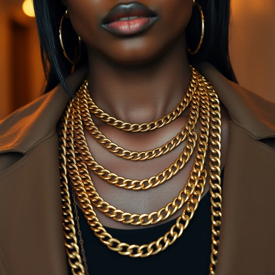 Layered Gold Chains - 15 Hip Hop Fashion Looks Black Women Classic Style Now