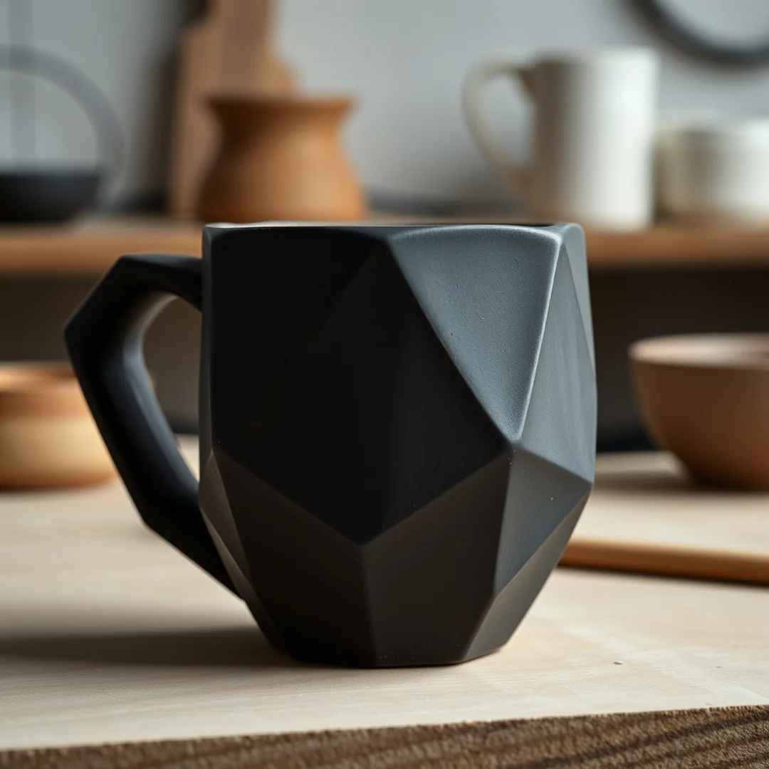Sculptural Faceted Mug - 15 Mug Shape Pottery Ideas for Ceramic Design Inspo