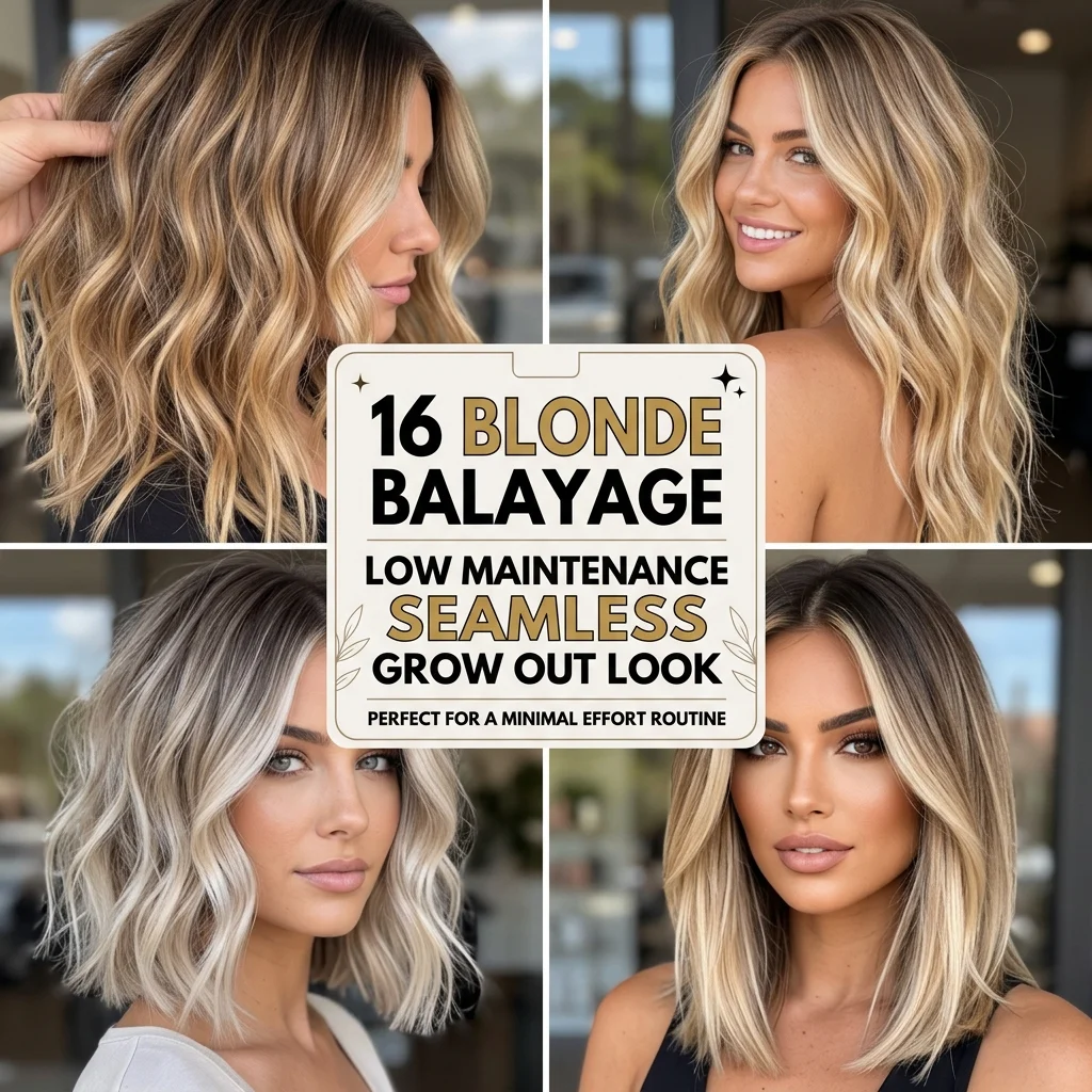 16 Blonde Balayage Low Maintenance Seamless Grow Out Look