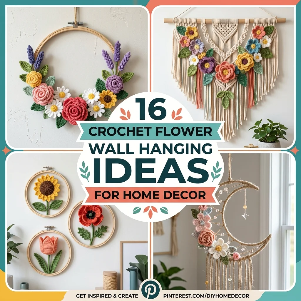 16 Crochet Flower Wall Hanging Ideas for Home Decor