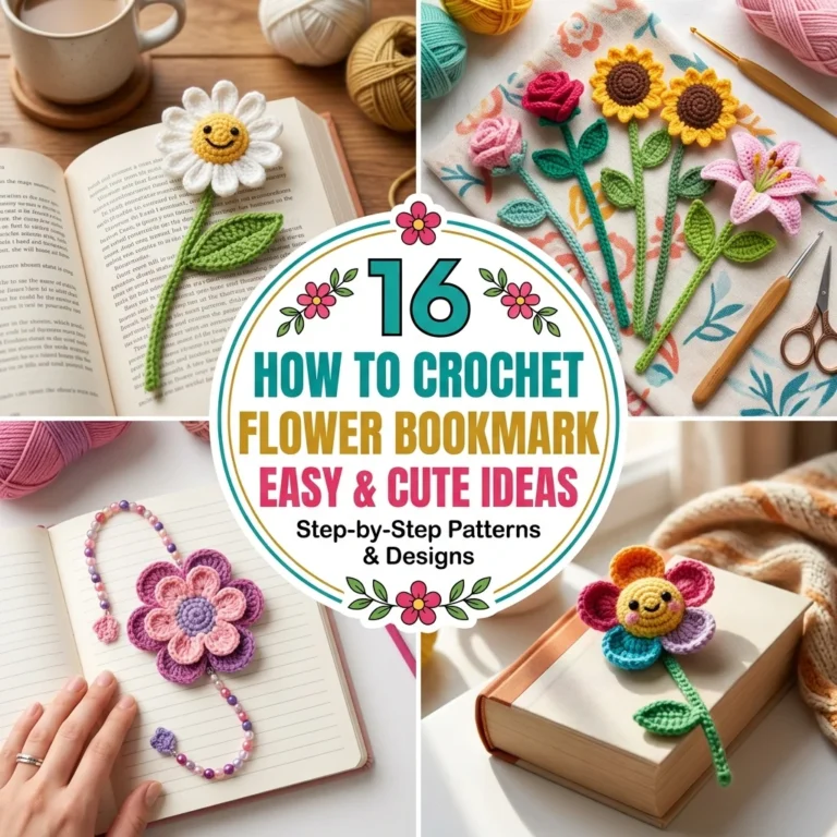 16 How to Crochet Flower Bookmark Easy Cute Ideas