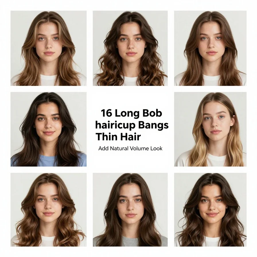 16 Long Bob haircut Bangs Thin Hair Add Natural Volume Look