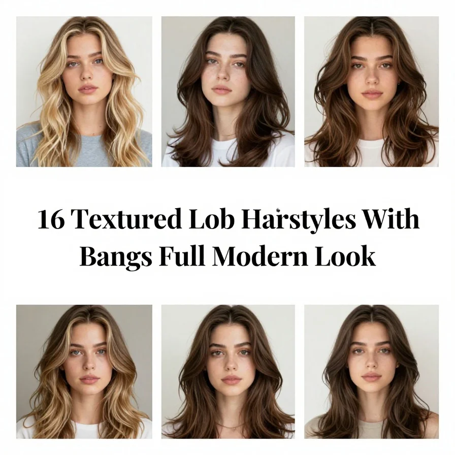 16 Textured Lob Hairstyles With Bangs Full Modern Look