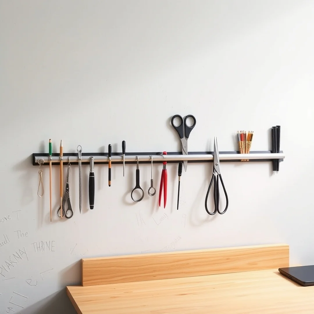 Magnetic Stationery Strips - 16 DIY Stationery Organizer Ideas for Home Desk