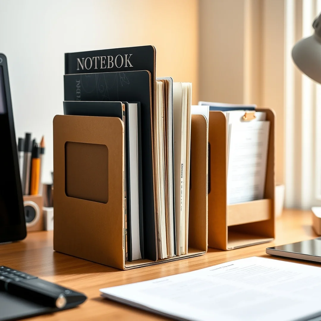 Notebook Storage Racks - 16 DIY Stationery Organizer Ideas for Home Desk