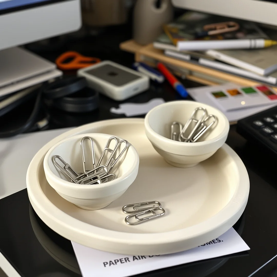 Paper Clip Bowls - 16 DIY Stationery Organizer Ideas for Home Desk