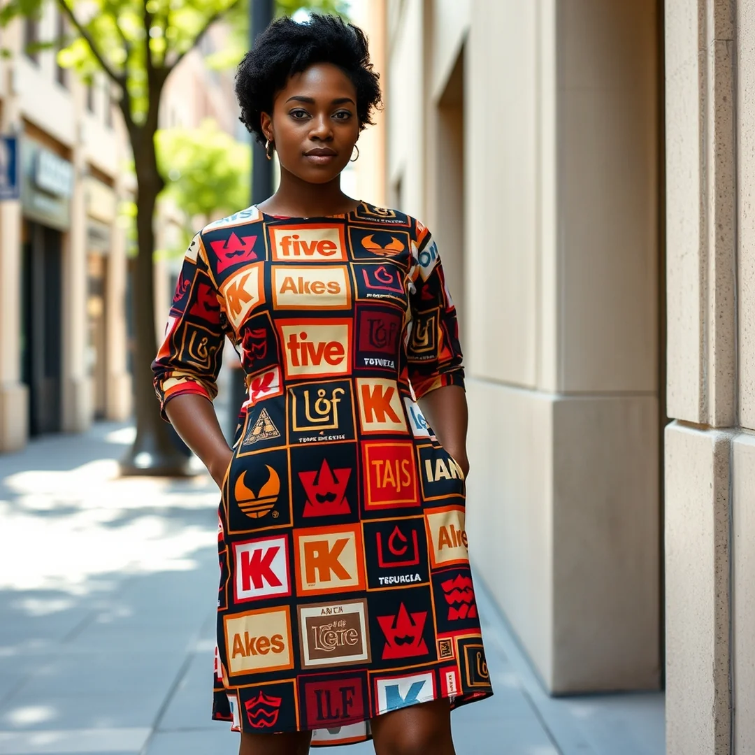 Logomania Print Dress - 16 Early 2000s Dress Outfits Black Women Stylish Now