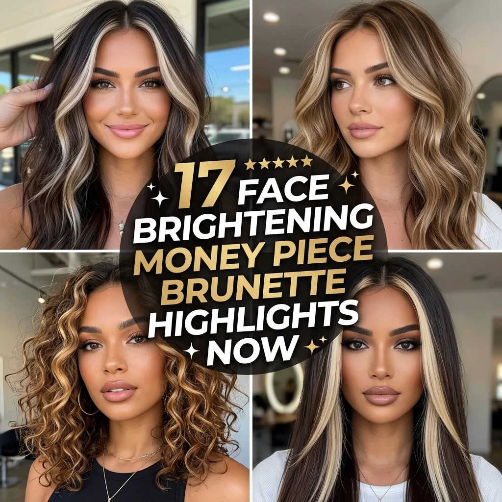 17 Face Brightening Money Piece Brunette Highlights Now