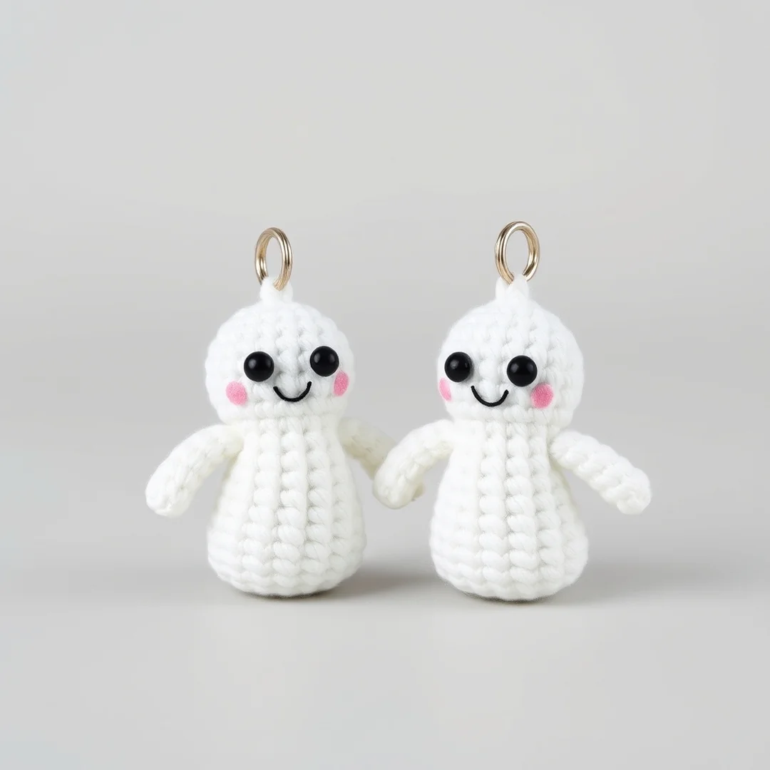 Cute Ghost Couple - 17 Couple Crochet Keychain Ideas Cute Matching Gifts