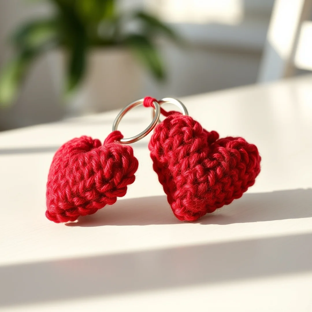 Heart Keychain Pair - 17 Couple Crochet Keychain Ideas Cute Matching Gifts