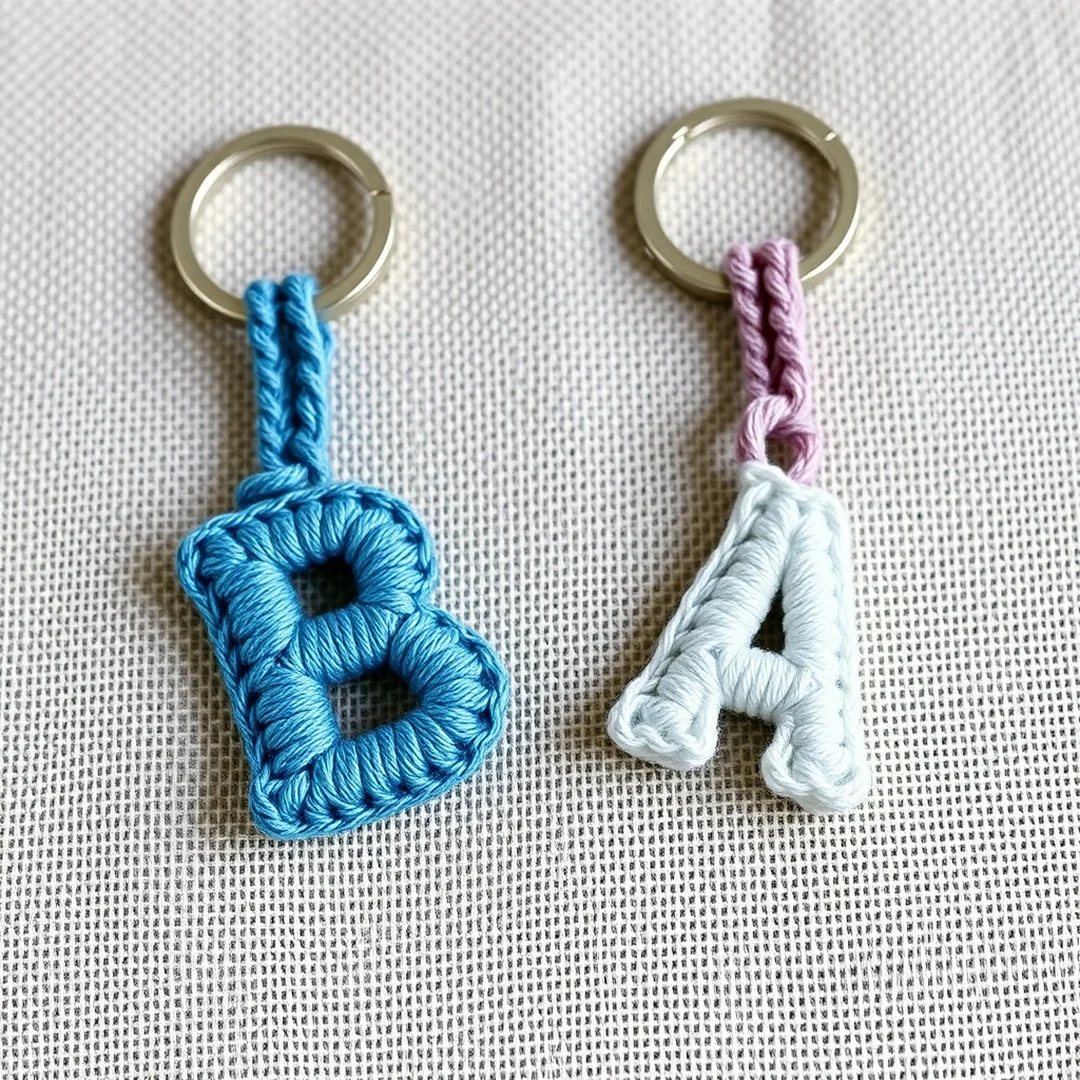 Initial Letter Fobs - 17 Couple Crochet Keychain Ideas Cute Matching Gifts