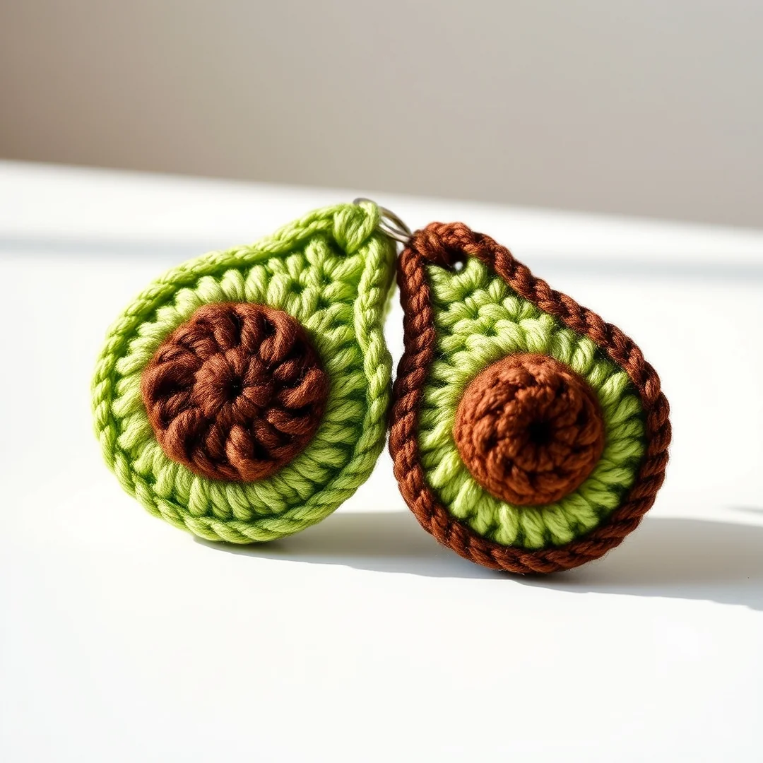 Matching Avocado Halves - 17 Couple Crochet Keychain Ideas Cute Matching Gifts