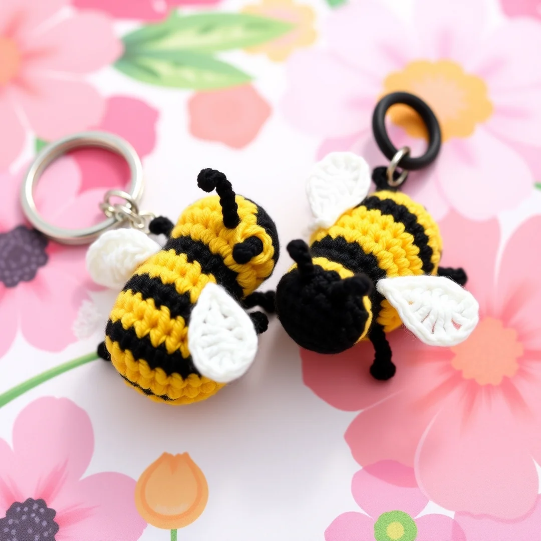 Matching Bee Set - 17 Couple Crochet Keychain Ideas Cute Matching Gifts