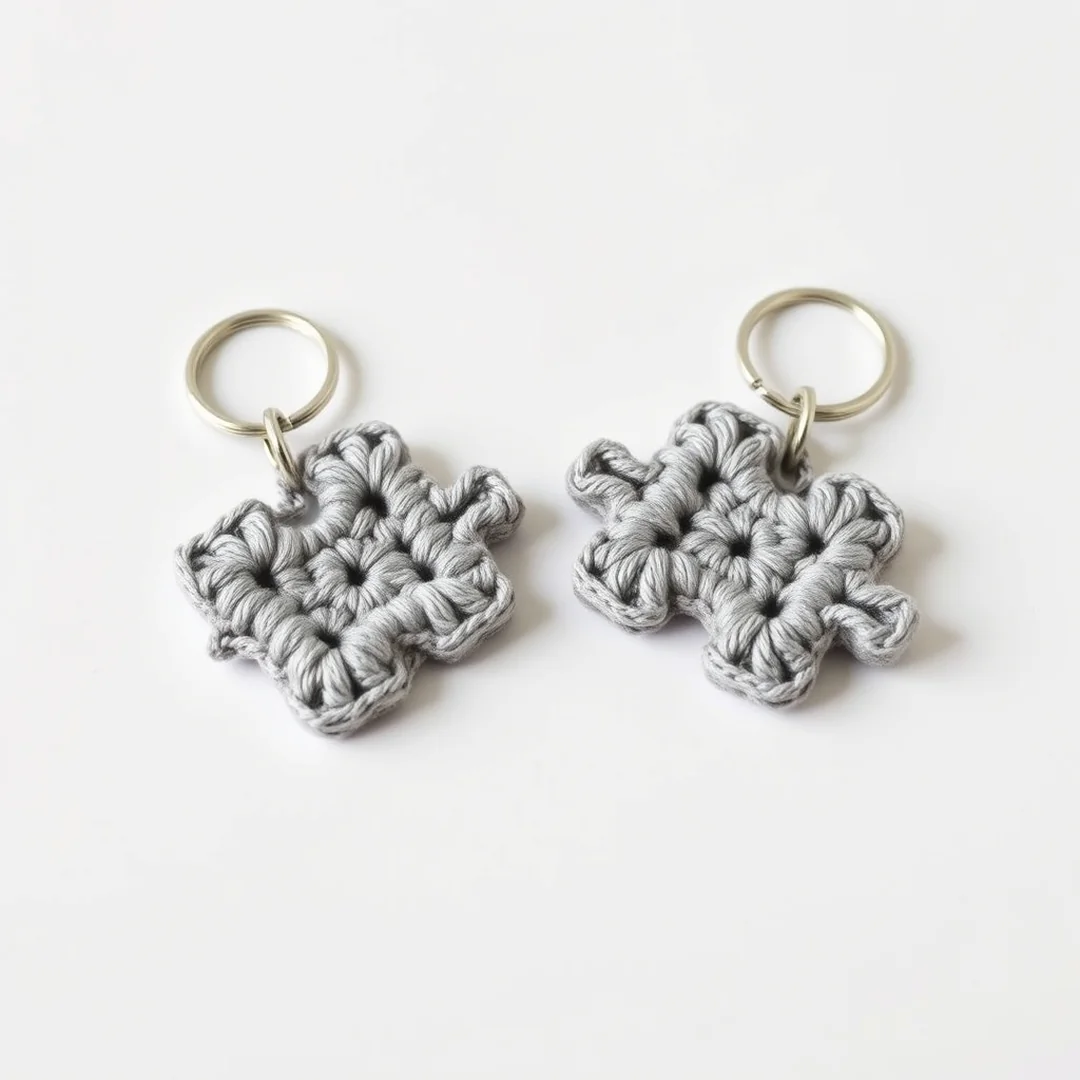 Puzzle Piece Charms - 17 Couple Crochet Keychain Ideas Cute Matching Gifts
