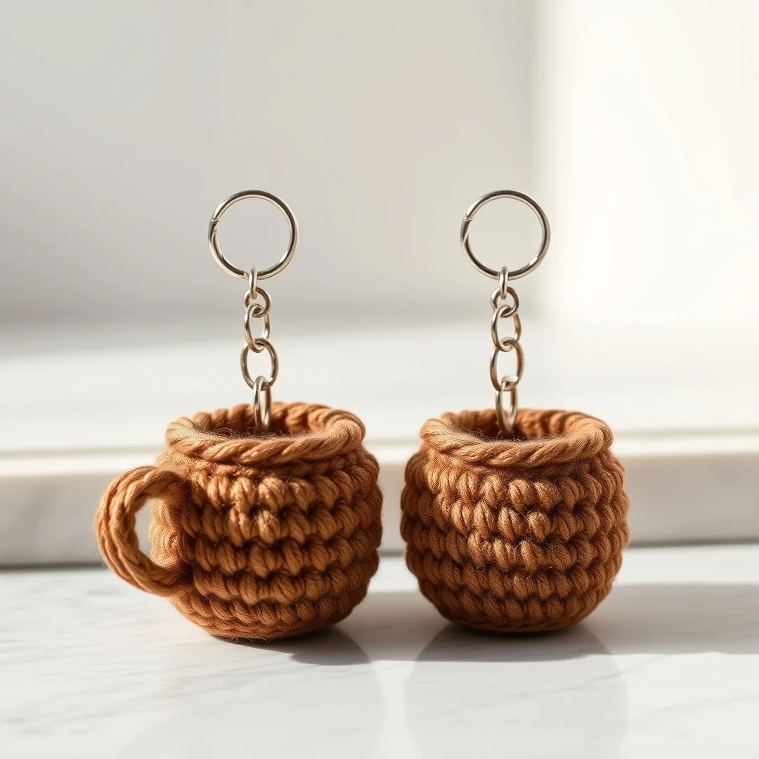 Tiny Coffee Mugs - 17 Couple Crochet Keychain Ideas Cute Matching Gifts