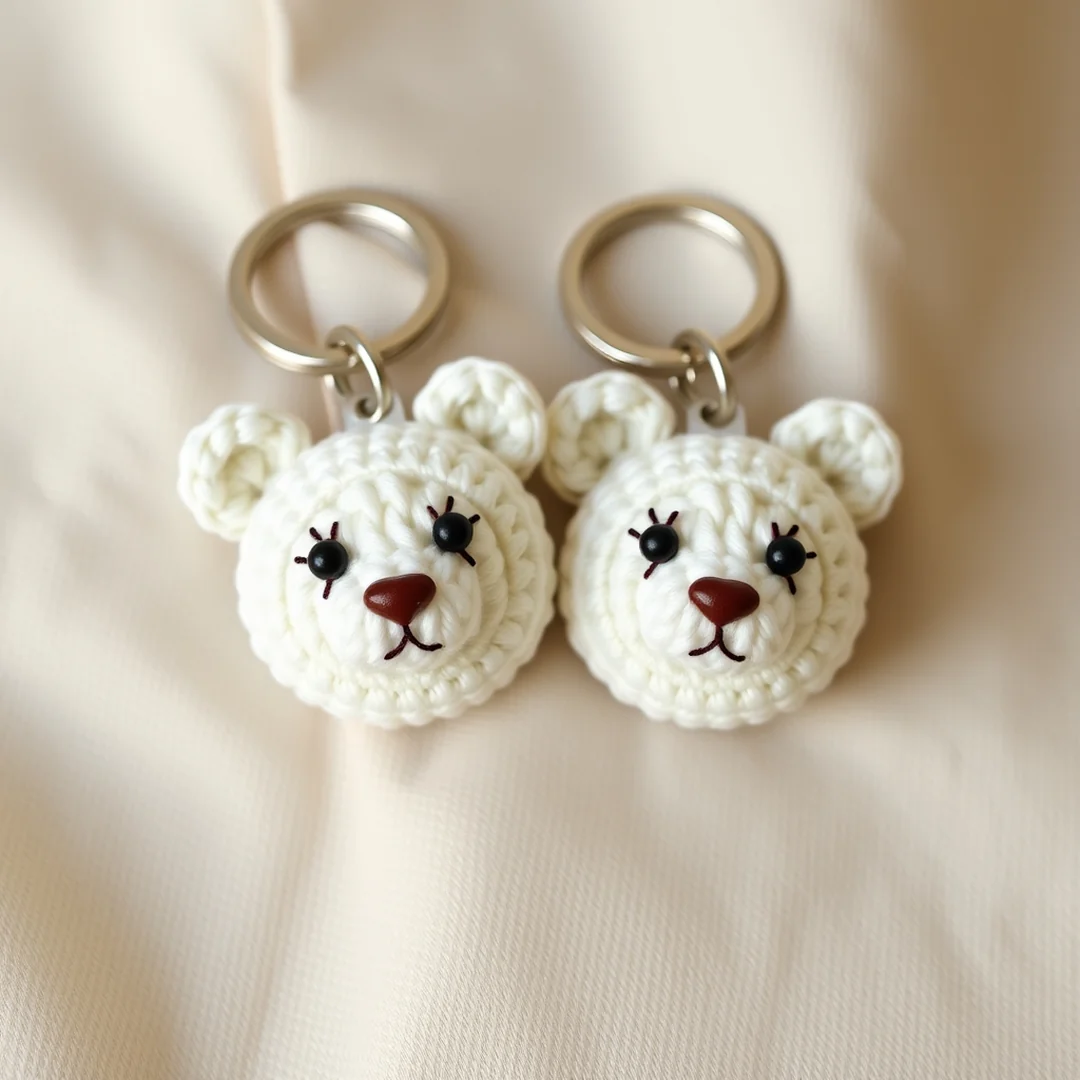 Tiny Bear Faces - 17 Couple Crochet Keychain Ideas Cute Matching Gifts