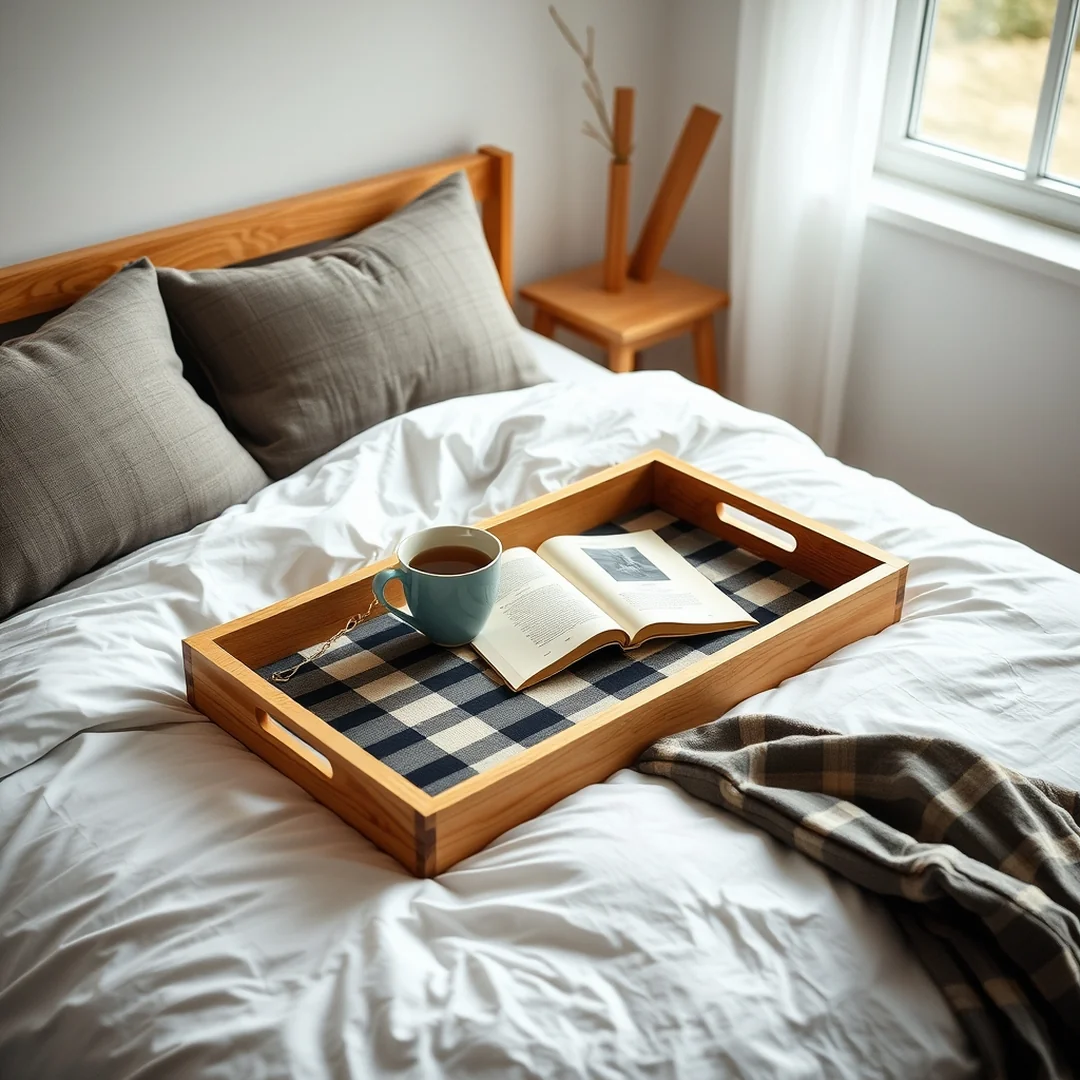 Flannel Bed Tray - 17 Cozy Flannel DIY Ideas for Warm Stylish Home Projects