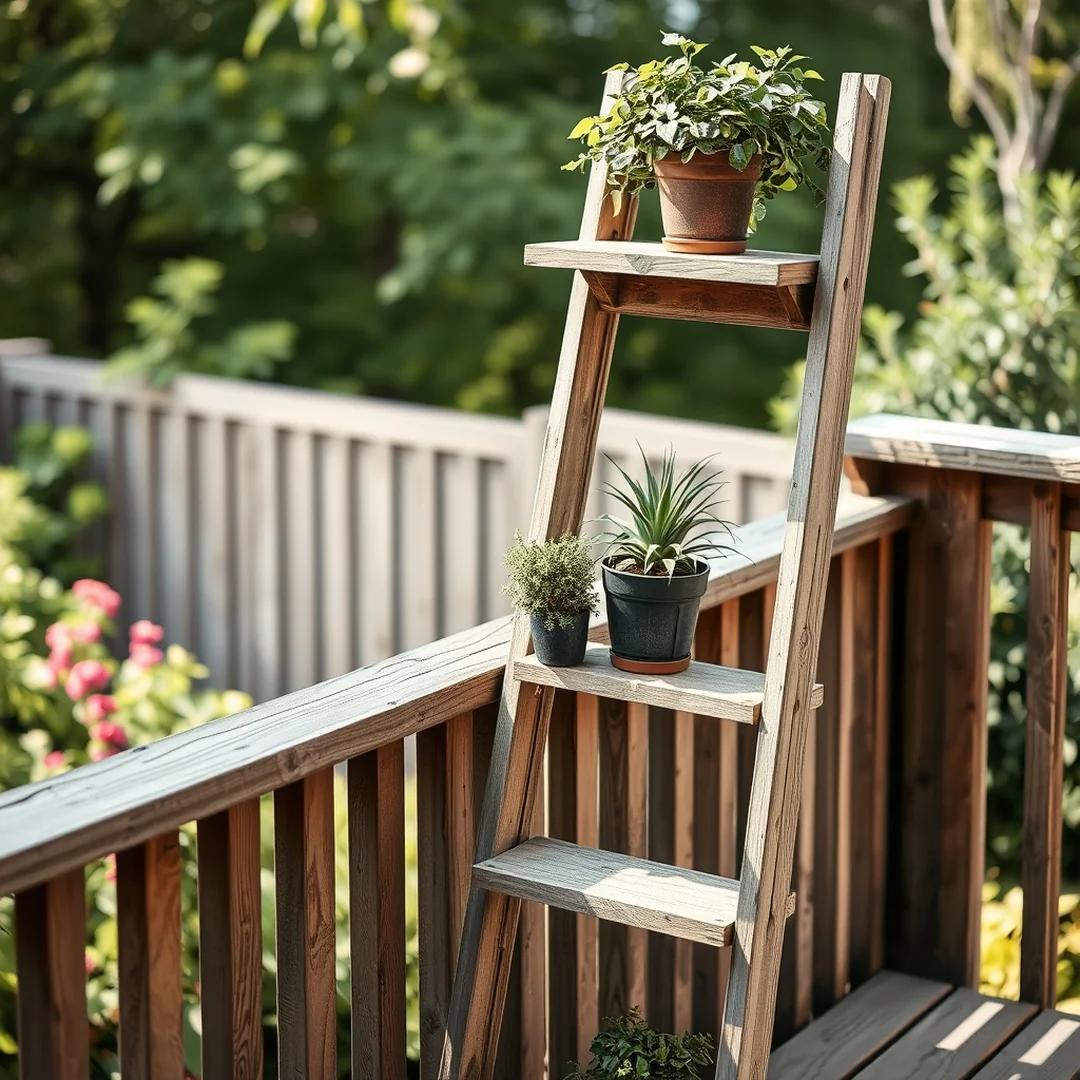 Vertical Ladder Shelves - 17 Creative DIY Outdoor Shelf Ideas for Storage
