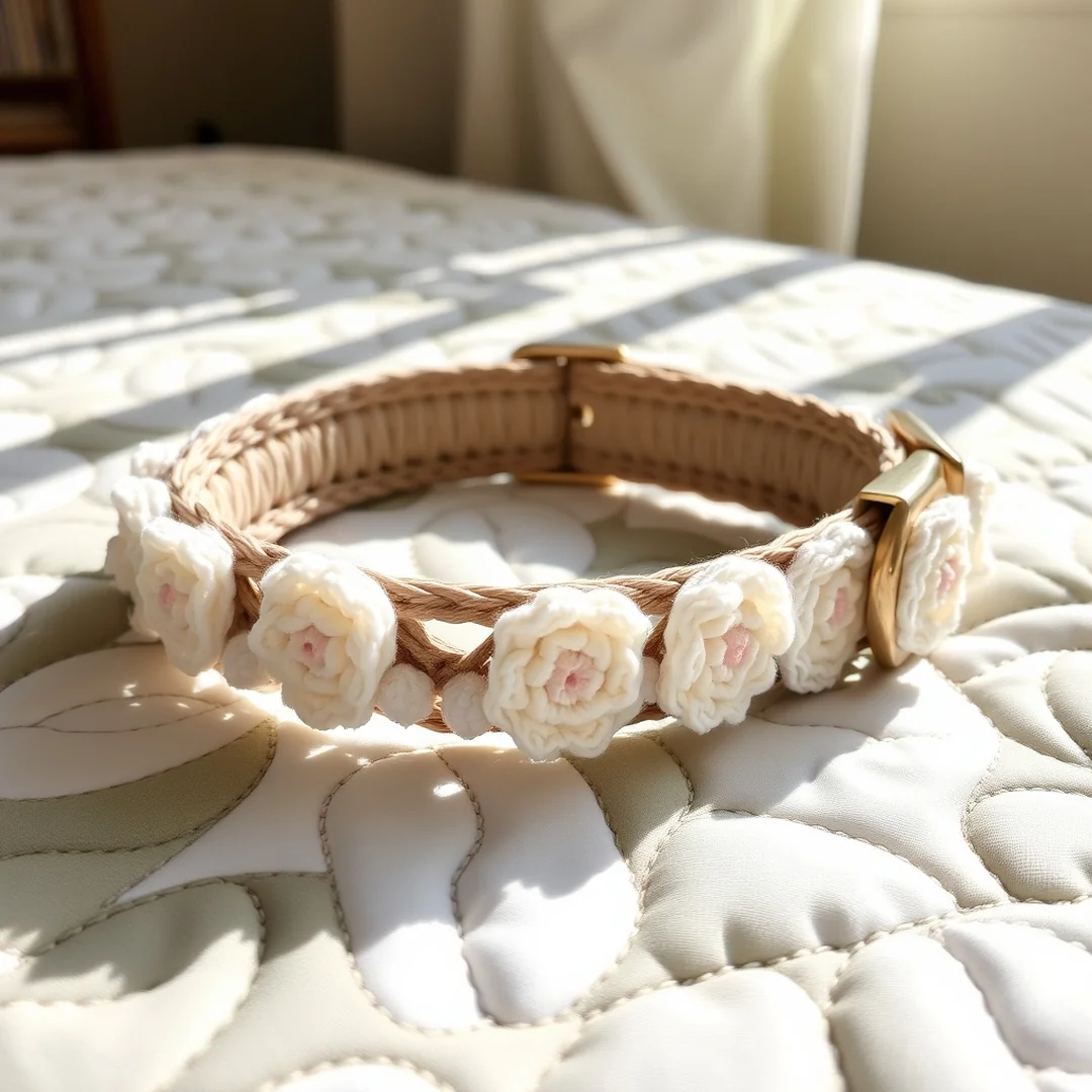 Floral Motif Collar - 17 Crochet Cat Collar Designs Cute Pet Accessories DIY