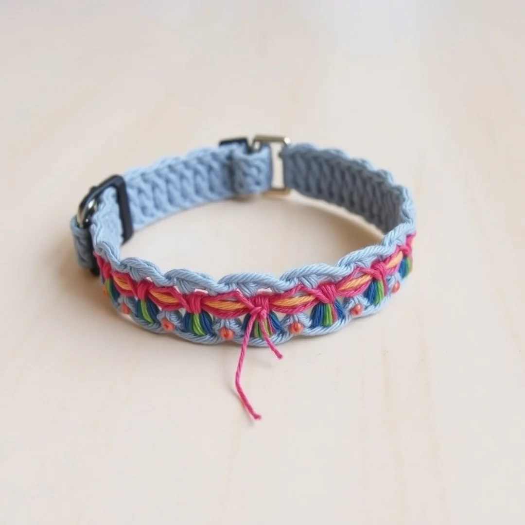 Embroidery Floss Details - 17 Crochet Cat Collar Designs Cute Pet Accessories DIY