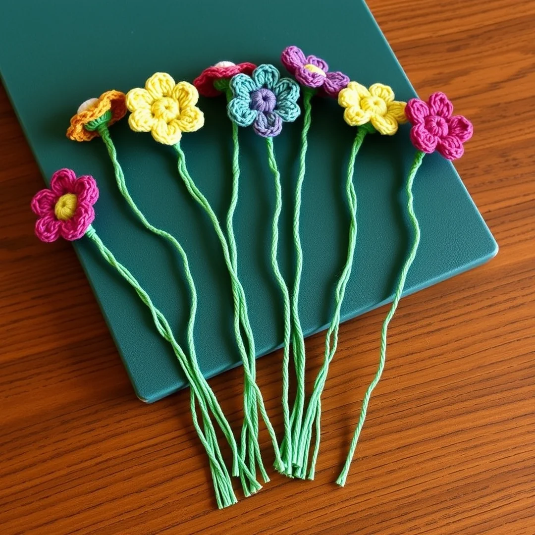 Cute Bookmark Flowers - 17 Cute Crochet Ideas for Beginners Easy Fun Creative Projects